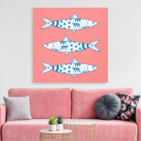 Portugees Lissabon Sardines Pattern Azulejos Pink