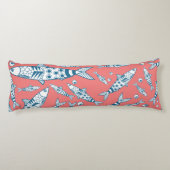 Portugees Lissabon Sardines Pattern Azulejos Pink Lichaamskussen (Achterkant)