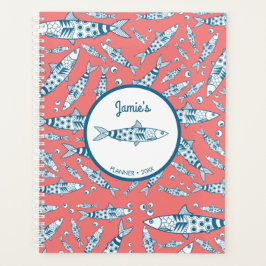 Portugees Lissabon Sardines Pattern Azulejos Pink Planner