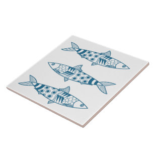 Portugees Lissabon Sardines Pattern Azulejos White Tegeltje