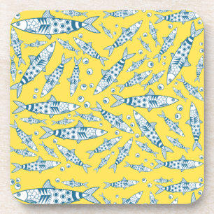 Portugees Lissabon Sardines Pattern Azulejos Yello Bier Onderzetter