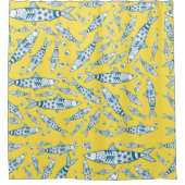 Portugees Lissabon Sardines Pattern Azulejos Yello Douchegordijn (Voorkant)