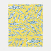 Portugees Lissabon Sardines Pattern Azulejos Yello Fleece Deken (Voorkant)