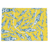 Portugees Lissabon Sardines Pattern Azulejos Yello Groot Cadeauzakje (Voorkant)