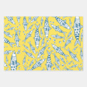 Portugees Lissabon Sardines Pattern Azulejos Yello Inpakpapier Vel (Voorkant)