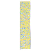 Portugees Lissabon Sardines Pattern Azulejos Yello Korte Tafelloper (Voorkant)