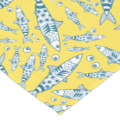 Portugees Lissabon Sardines Pattern Azulejos Yello Korte Tafelloper (Hoek)