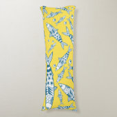 Portugees Lissabon Sardines Pattern Azulejos Yello Lichaamskussen (Voorkant Verticaal)