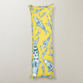 Portugees Lissabon Sardines Pattern Azulejos Yello Lichaamskussen (Achterkant (Verticaal))