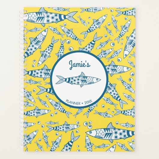 Portugees Lissabon Sardines Pattern Azulejos Yello Planner (Voorkant)