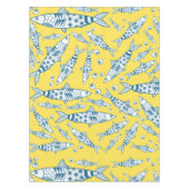 Portugees Lissabon Sardines Pattern Azulejos Yello Tafelkleed (Voorkant)