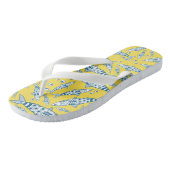 Portugees Lissabon Sardines Pattern Azulejos Yello Teenslippers (Schuin)