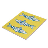 Portugees Lissabon Sardines Pattern Azulejos Yello Tegeltje (Zijkant)