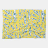 Portugees Lissabon Sardines Pattern Azulejos Yello Theedoek (Horizontaal)