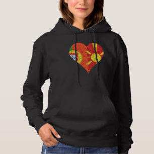 Portugees Macedonisch vlaggehart Hoodie