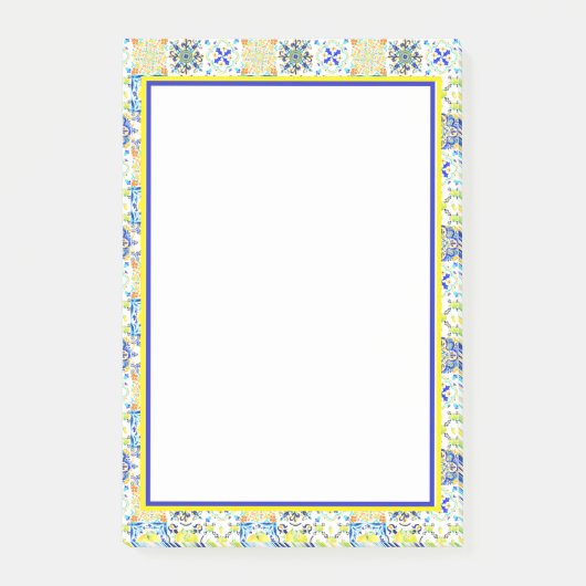 Portugees Majolica Azulejo Mediterranean Lemon Post-it® Notes (Voorkant)