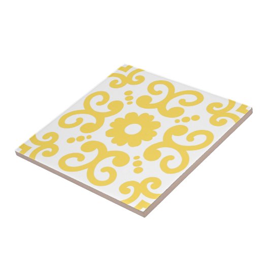 Portugees mediterraan Warm Geel Wit 2 Tegeltje (Zijkant)