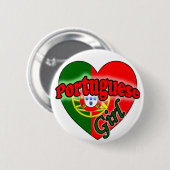 Portugees meisje ronde button 5,7 cm (Voorkant /achterkant)