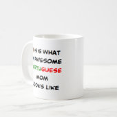 Portugees moeder, geweldig koffiemok (Voorkant links)