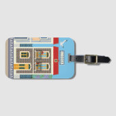 Portugees mooie huizen met tegels of azulejos bagagelabel (Voorkant (horizontaal))