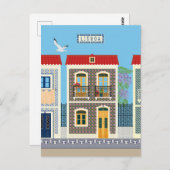 Portugees mooie huizen met tegels of azulejos briefkaart (Voorkant / Achterkant)