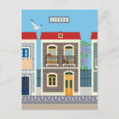 Portugees mooie huizen met tegels of azulejos briefkaart (Voorkant)