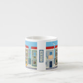 Portugees mooie huizen met tegels of azulejos espresso kop (Voorkant)