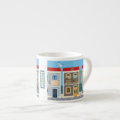 Portugees mooie huizen met tegels of azulejos espresso kop (Voorkant rechts)