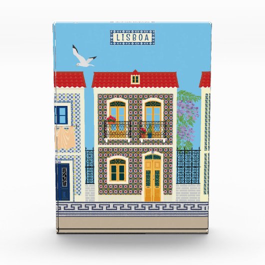 Portugees mooie huizen met tegels of azulejos fotoblokken (Voorkant)