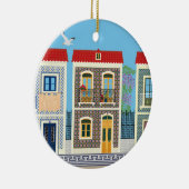 Portugees mooie huizen met tegels of azulejos keramisch ornament (Rechts)