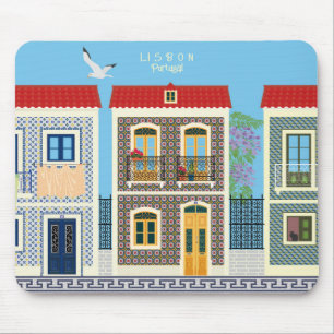 Portugees mooie huizen met tegels of azulejos muismat