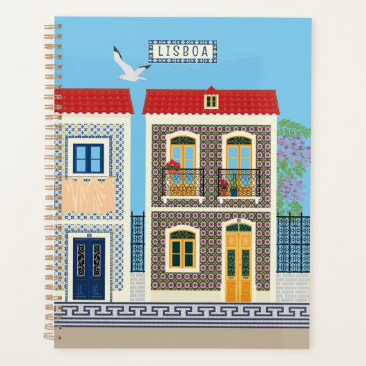 Portugees mooie huizen met tegels of azulejos planner (Voorkant)