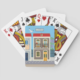 Portugees mooie huizen met tegels of azulejos pokerkaarten