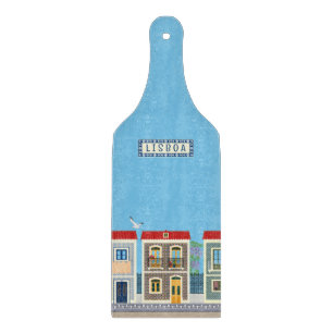 Portugees mooie huizen met tegels of azulejos snijplank