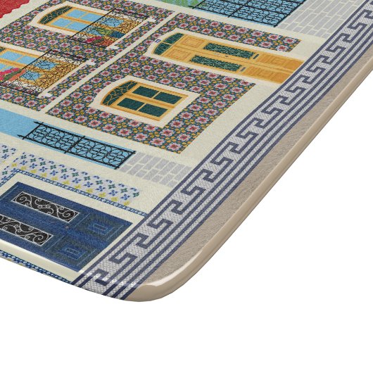 Portugees mooie huizen met tegels of azulejos snijplank (Hoek)