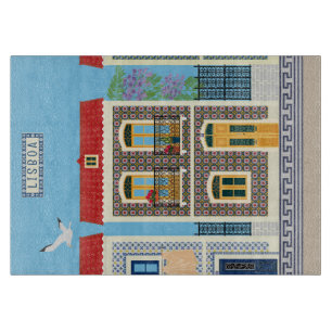 Portugees mooie huizen met tegels of azulejos snijplank
