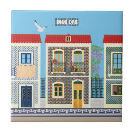 Portugees mooie huizen met tegels of azulejos tegeltje