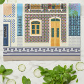 Portugees mooie huizen met tegels of azulejos theedoek (Gevouwen)