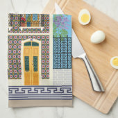 Portugees mooie huizen met tegels of azulejos theedoek (Quarter Fold)