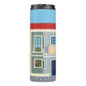 Portugees mooie huizen met tegels of azulejos thermosbeker (Achterkant)