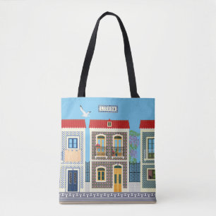 Portugees mooie huizen met tegels of azulejos tote bag