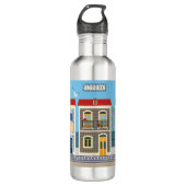 Portugees mooie huizen met tegels of azulejos waterfles  (Voorkant)