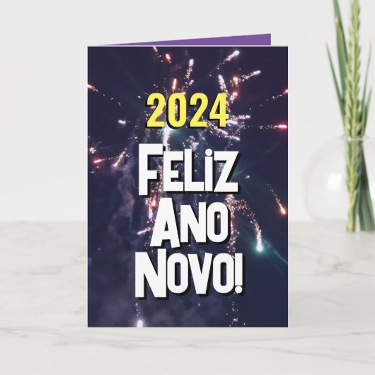 Portugees Nieuwjaar 2024 Verzenden via SMS Downloa Feestdagen Kaart (Voorkant)