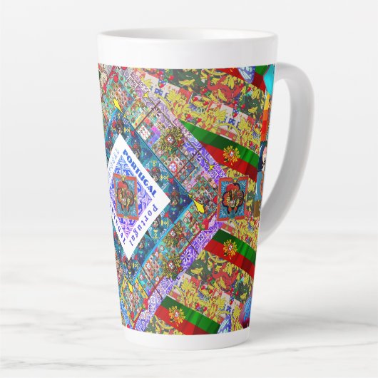Portugees ontwerp Fleece Deken Latte Mok (Rechterhoek)