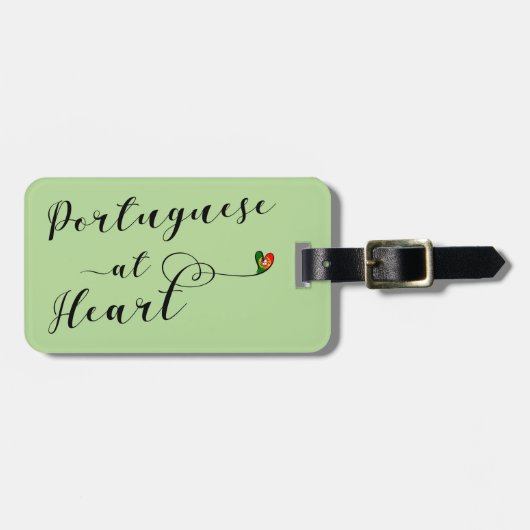 Portugees op de Sjabloon van het Bagagelabel Heart (Voorkant horizontaal)