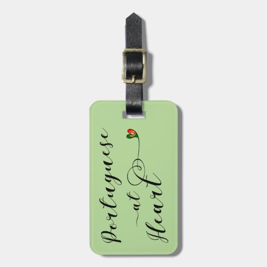 Portugees op de Sjabloon van het Bagagelabel Heart (Voorkant verticaal)