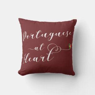 Portugees op Heart Throw Cushion, Portugal Kussen