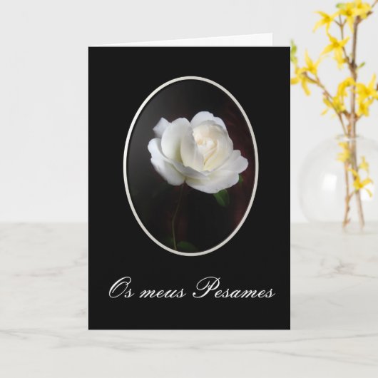 Portugees: Pesames/Condolencias Kaart (Gele Bloem)