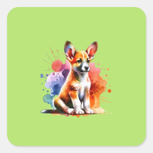 Portugees Podengo Dog Vierkante Sticker (Voorkant)