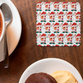 Portugees Podengo hondenras kerst sterren Kartonnen Onderzetters